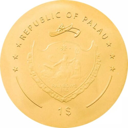 2022 Palau Soccer Ball $1 Gold Coin 0.5 Gram .999 Pure Gold - CIT - Image 2