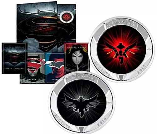 2016 Exclusive Batman vs Superman: Dawn of Justice 25 Cents 3D Lenticular Coin