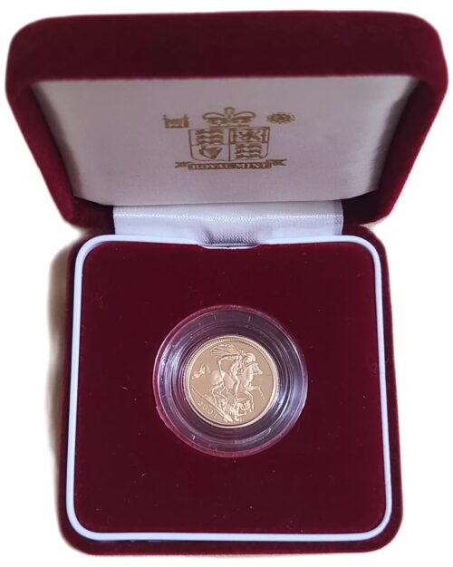 2001 British Half Gold Sovereign Proof Queen Elizabeth II Coin - Image 4