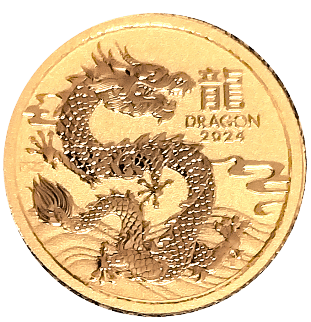 2024 Australia 1/20 oz Gold Lunar Dragon Perth Mint