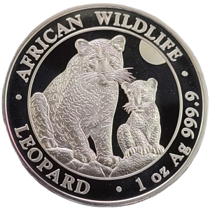 2024 Somalia 1 oz Silver African Wildlife Leopard .9999