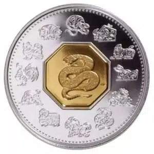 2001 Canada 1 oz Silver Lunar Year of the Snake Coin