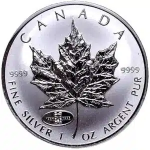 1998 Canada Silver Maple Leaf RCM 90th Anniversary Privy Mark 1oz Coin