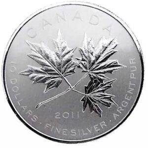 2011 Canadian $10 Maple Leaf Forever 1/2 oz Fine Silver Coin