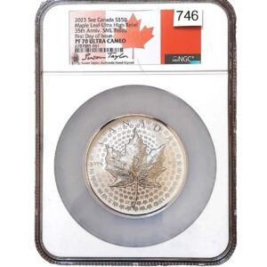 2023 Canada 5oz Silver Maple Leaf Proof Coin UHR-PF70