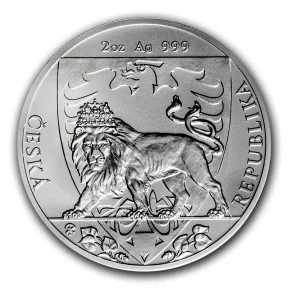 2020 Niue Czech Lion 2 oz Silver $5 Coin Bu .999 Fine