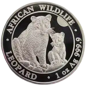 2024 Somalia 1 oz Silver African Wildlife Leopard .9999