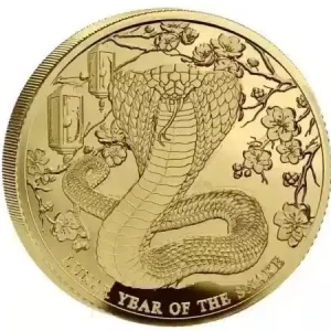 2025 Pitcairn Islands .5g Gold Lunar Snake Proof Coin