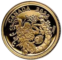 2022 Canada 1/20oz Gold Earth Dragon Proof Coin