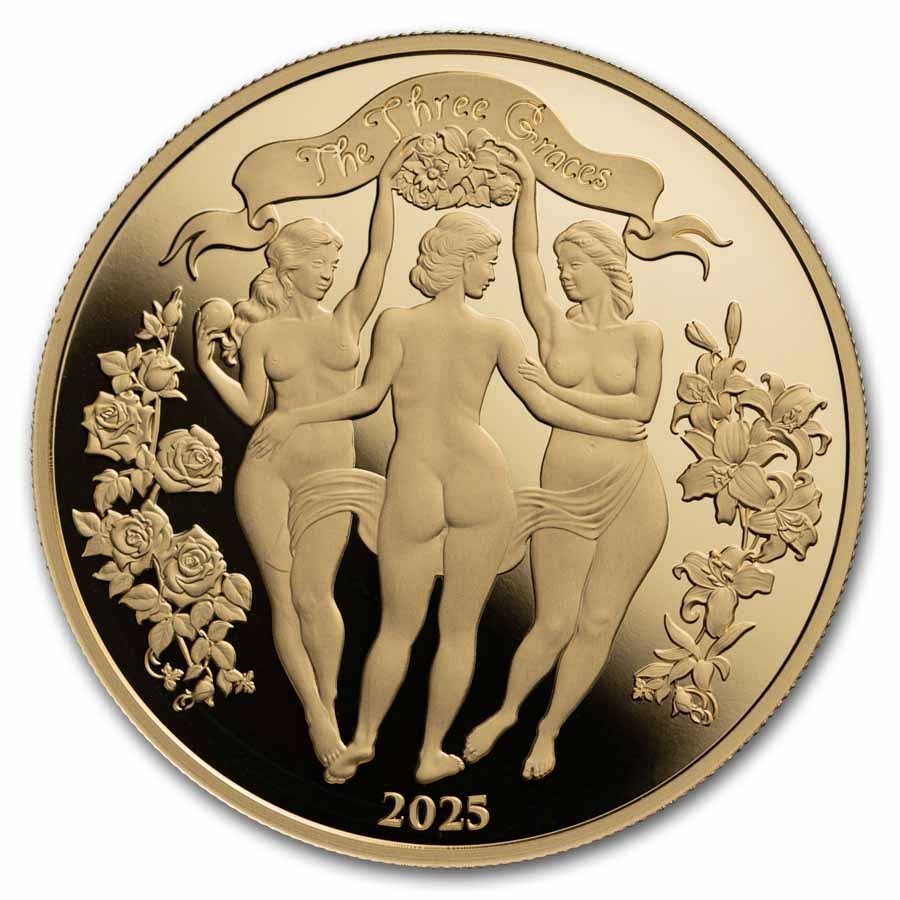 2025 Cameroon 1 oz Silver The Three Graces Golden Edition