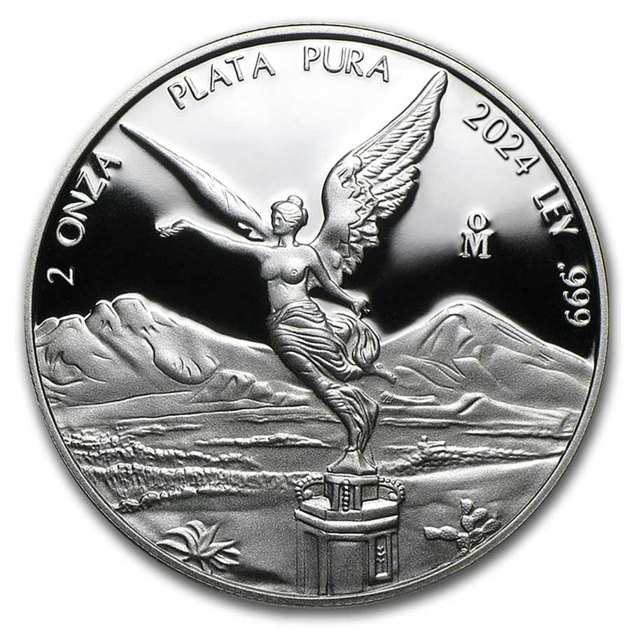 2024 mexico 2 oz silver libertad proof in capsule 307410 slab