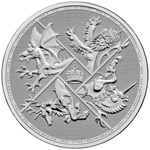 2024 UK 2 oz Silver Four Nations Coin Bu .9999