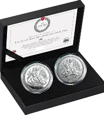 set of 2 - 1 oz silver coins-Angel coins-