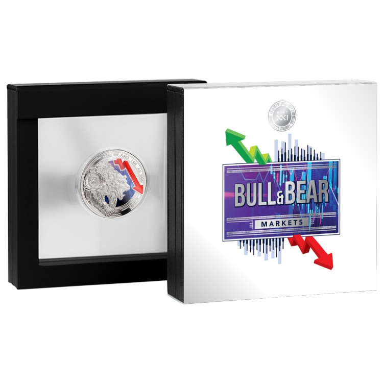 2023 Niue 1 oz Silver Bull and Bear Markets 1$ Coin - Image 3