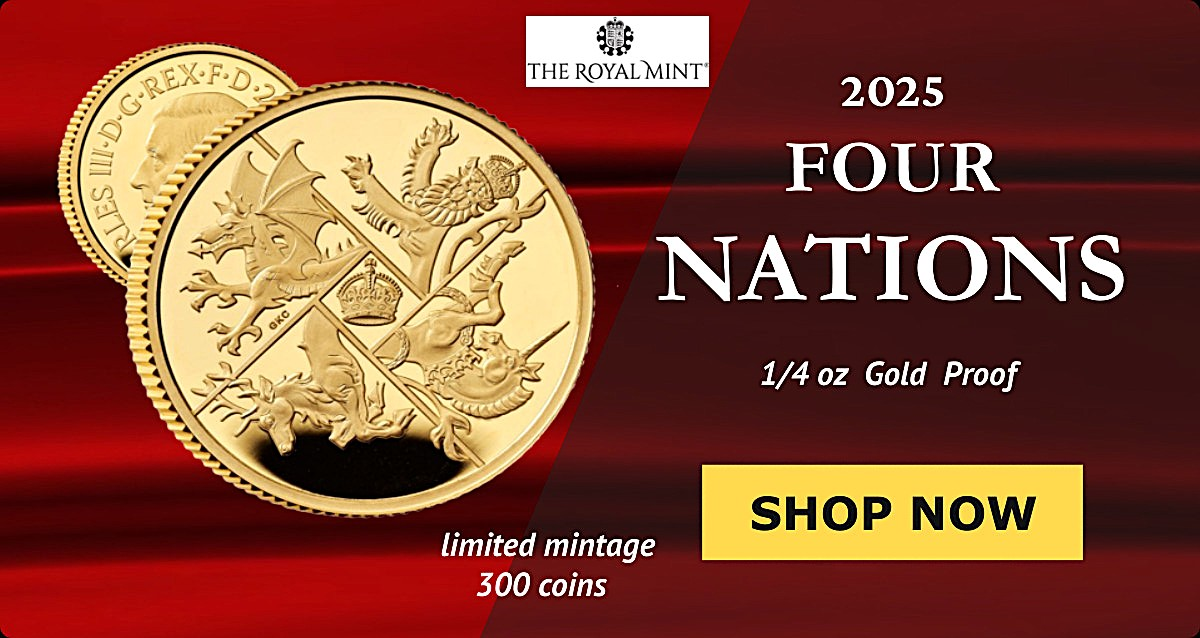 uk 2025 four nations .25 gold proof abs