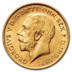 1912 great britain gold half sovereign george v bu 307531 rev