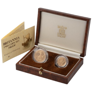 1987 britannia gold proof two coin set 3