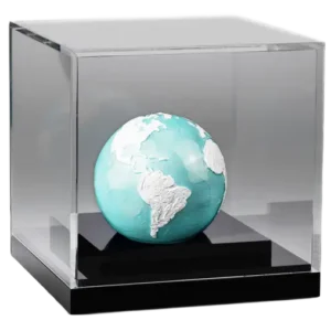 2023 Barbados Spherical Earth  Green Planet 3 oz Silver Coin