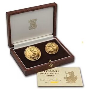1987 Great Britain Gold Britannia Proof 2-Coin Set