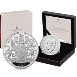 2025 British Coat Of Arms Five Pound Silver Proof Coin