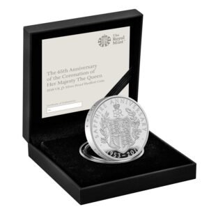 Home 4 the 65th anniversary of the coronation of queen elizabeth ii 2018 uk 5 silver proof piedfort coin in case right uk18scpf