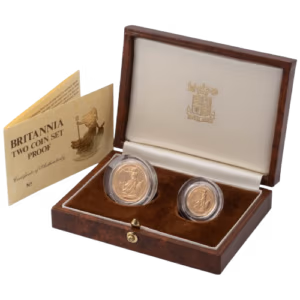 1987 UK Britannia Gold Proof Two-Coin Set