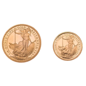 1987 britannia gold proof two coin set .1