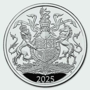 2025 great britain 5 silver coat of arms pf w box coa abs 1